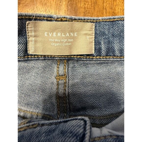 Everlane Up Cycled The Way-High Jeans Organic Cotton Blue Denim Womens size 24 - Picture 3 of 7